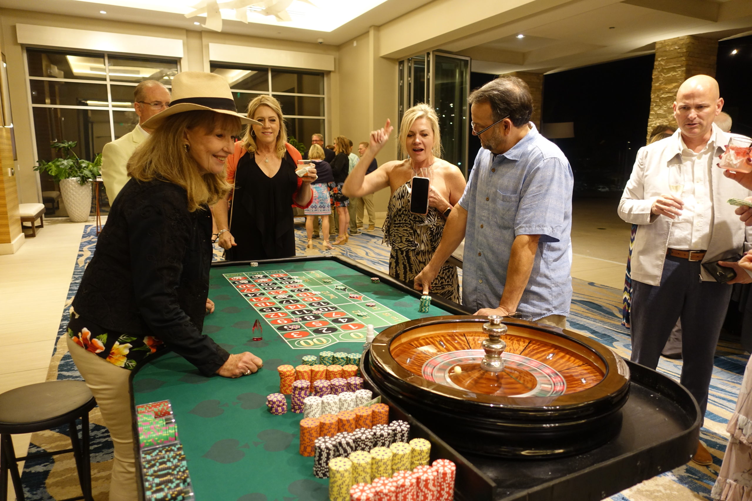 A Full Roulette Table At A Casino-themed Event
