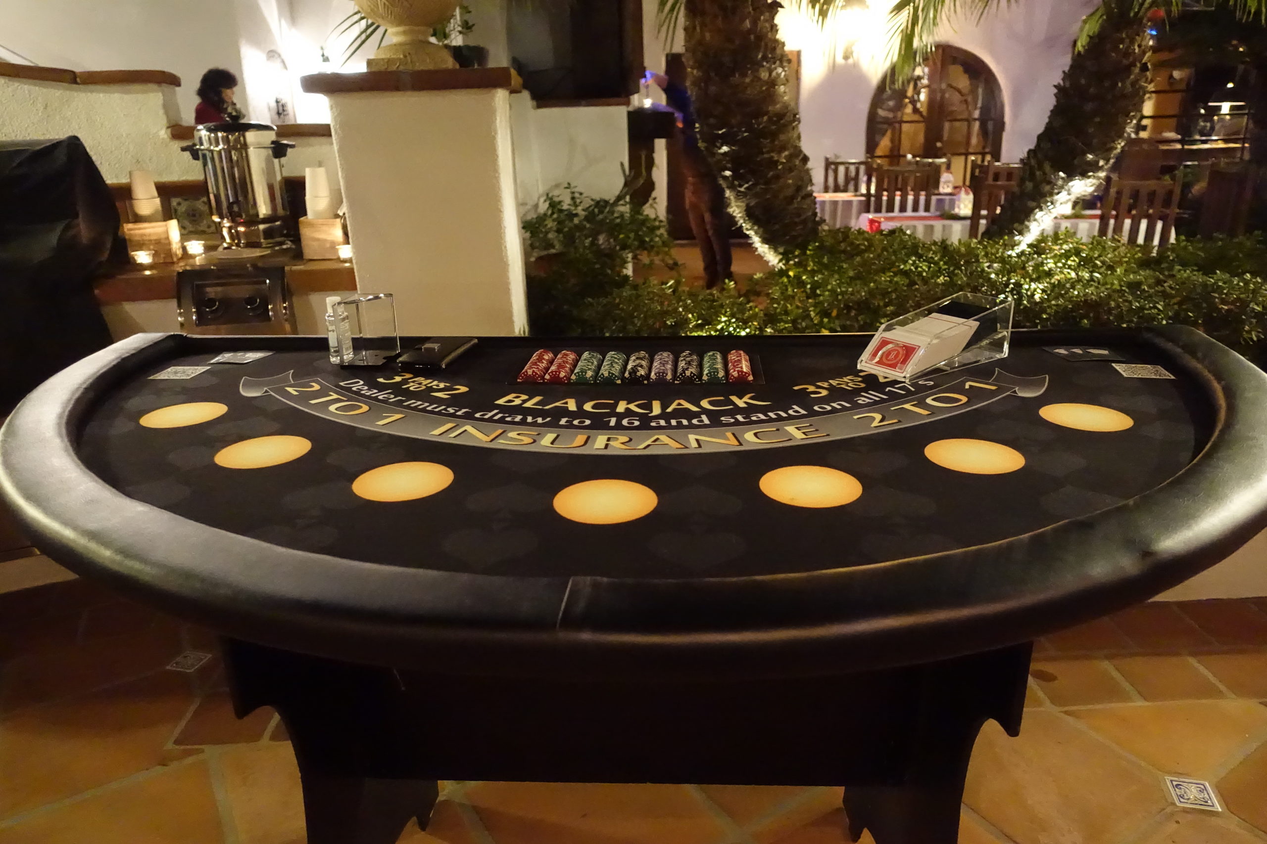A Blackjack Table At A Casino-themed Event