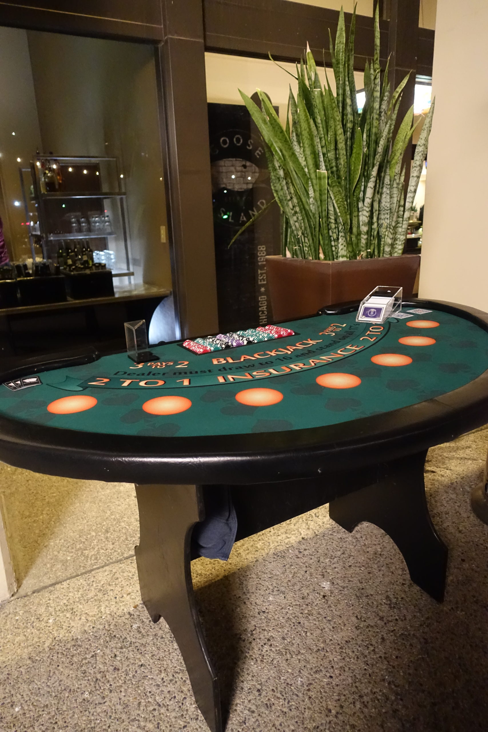 A Blackjack Table At A Casino-themed Event